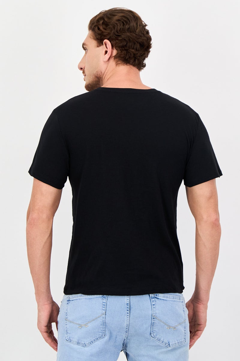 Frye Men 4 Pieces Crew Neck Brand Logo Short Sleeve T-Shirt, Black - Image 3